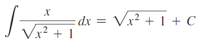 dx = Vx² + 1 + C Vx² + 1 