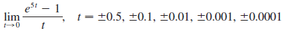 est – 1 t = +0.5, ±0.1, ±0.01, ±0.001, ±0.0001 lim 