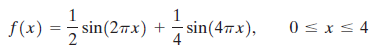 f(x) -sin(27x) + sin(47x), 4 