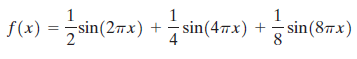 f(x) sin(27x) + sin(47x) + 4 sin(87x) 