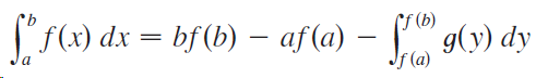 F(x) dx = bf(b) – af(a) – g(v) dy (5 (b) Jf (a) 