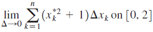 *2 + 1)Axz on [0, 2] lim (x A→0 k=1 