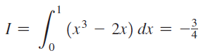 3 4 (x³ – 2x) dx = - I = 