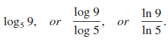 log 9 log 5' In 9 logs 9, or or In 5 