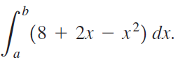 (8 + 2x – x²) dx. 