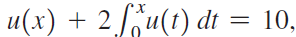 u(x) + 2/,u(1) dt = 10, 