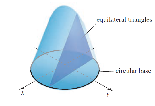 equilateral triangles circular base х 