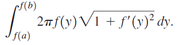 ef(b) 2mf(y) V1 + f'(v)² dy. f(a) 