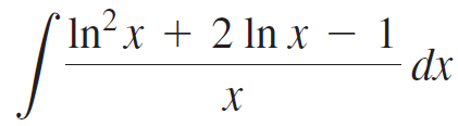 *In²x + 2 ln x – 1 dx 