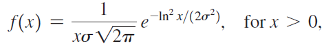 , - In' x/(2σ), for x >0, f(x) Ξ χσV2π 