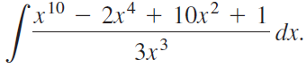 x10 – 2x4 + 10x² + 1 dx. Зх3 