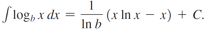 S log, x dx x) + C. (x In x – In b 