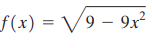 f(x) = V9 – 9x² 