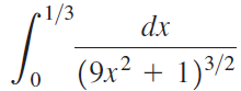 •1/3 dx (9x² + 1)³/2 