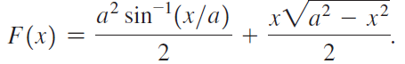 a² sin'(x/a), rVa² – x? F (x) = 