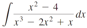 x² – 4 dx x³ – 2x2 + x 