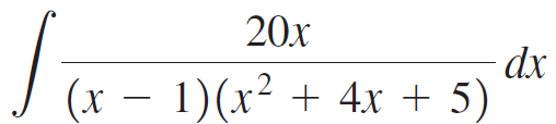 20x dx + 4x + 5) J (x – 1)(x² 