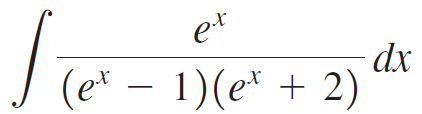 et dx (e* – 1)(e* + 2) 