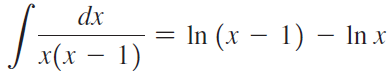 dx = In (x – 1) – In x (1 – x)x 