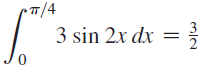 T/4 3 sin 2x dx = || 