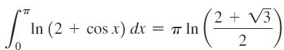 2 + V3 In (2 + cos x) dx = 1 In 2 