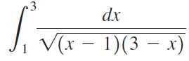 dx J, V(x - 1)(3 – x) 