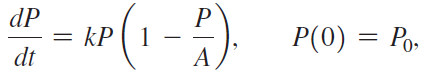 dP kP( 1 dt P(0) = Po, = 