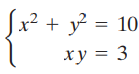 Sx² + + y = 10 ху %3D 3 