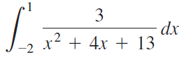 3 dx -2 x² + 4x + 13 