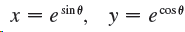 sin e x = e sine, y = ecose cos e y = ecos6 