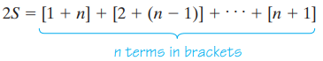 25 = [1+ n] + [2 + (n – 1)] + · · · + [n + 1] n terms in brackets 