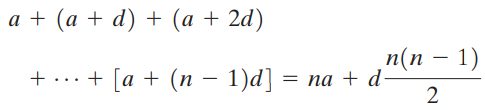 a + (a + d) + (a + 2d) , n(п — 1) + ... + [a + (n – 1)d] = na + d- 2 