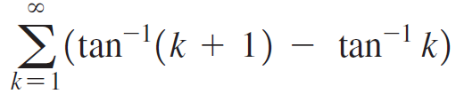 00 E(tan (k + 1) – tan k) -1 k=1 