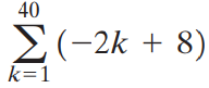 40 Σ(-2k + 8 ) k=1 