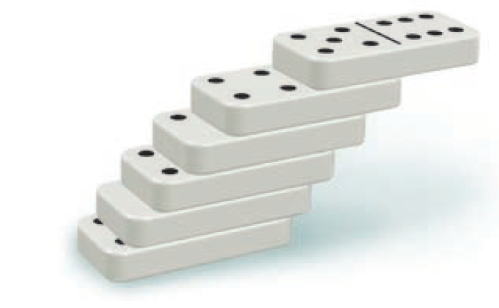 Consider a set of identical dominoes that are 2 inches