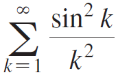 sin? k S1 k² k=1 8. 