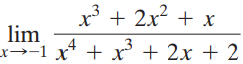 x' + 2x + x r→-1 x* + x' + 2x + 2 lim 