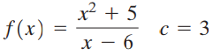 x? + 5 c = 3 f(x) : 