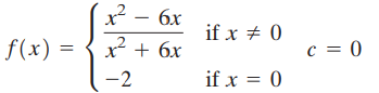 х - бх x² if x + 0 f(x) = c = 0 x² + 6x if x = 0 -2 