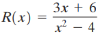 3x + 6 x² – 4 R(x) 