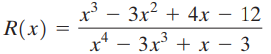 x3 - 3x? + 4x – 12 x* – 3x + x – 3 R(x) 
