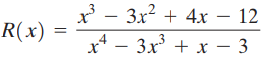 x - 3x? + 4x – 12 x* - 3x + x – 3 R(x) 