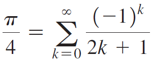 (-1)* Σ π 4 =o 2k + 1 8. 
