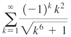 (-1)* k² 00 k° + 1 k=1 