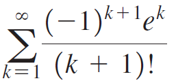 (-1)*+lek E1 (k + 1)! k=1 