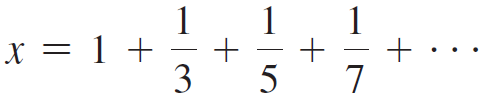 x = 1 + 3 