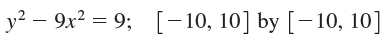 y² – 9x² = 9; [-10, 10] by [– 10, 10] 