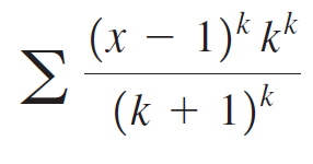 (x – 1)* kk Σ (k + 1)k 