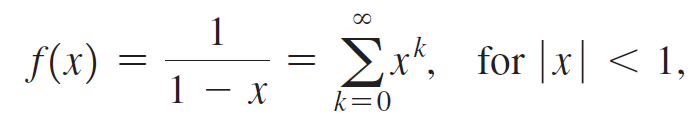 Ex, for |x| < 1, f(x) k=0 8. || 