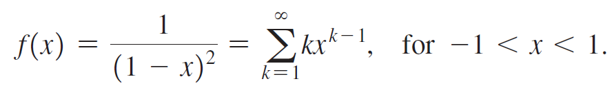 1 Skx*-1, for –1 < x < 1. f(x) (1 – x)² k=1 || 